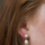 Glebe Double White Pearl And Sterling Silver Earrings, thumbnail 2 of 4