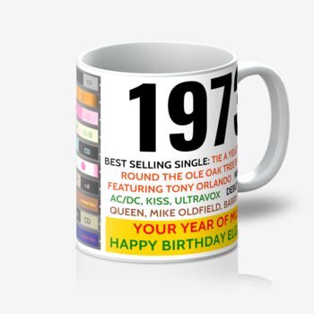 Personalised 50th Birthday Gift Mug Of 1974 Music, 5 of 6
