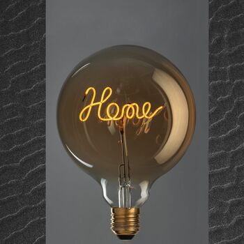 Decorative 'Home' LED Gold Finish Screw In Light Bulb, 3 of 3