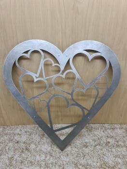 Modern Love Heart Metal Wall Art Home Decoration, 9 of 11