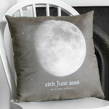 Personalised Special Date 'Moon Phase' Cushion, 3 of 5