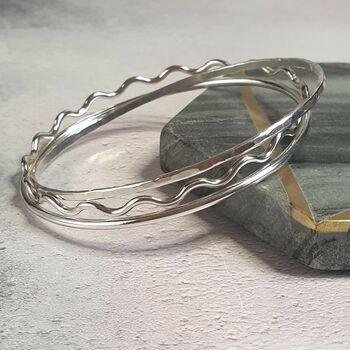 Hammered Silver Bangle, 4 of 5