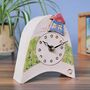 Personalised Mantel Clock With House And Green Meadow, thumbnail 1 of 5