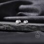 Tiny White Opal Screw Back Earrings In Sterling Silver, thumbnail 6 of 10