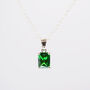 925 Silver Green Cubic Zirconia Necklace, thumbnail 2 of 4