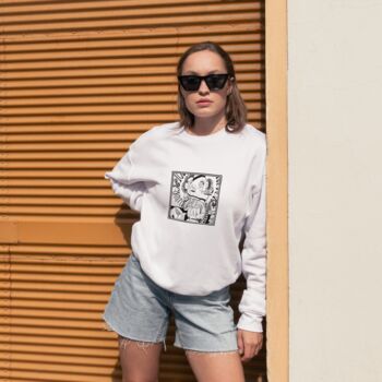 Unisex Graphic Black And White Sweatshirt, 2 of 5