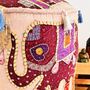 Handmade Bohemian Dusky Pink Elephant Pouffe, thumbnail 3 of 8