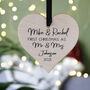 First Married Christmas Wooden Heart Tree Decoration, thumbnail 4 of 12