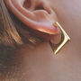 Square Earrings For Women Geometric Design 18ct Gold, thumbnail 5 of 8