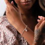 Sterling Silver Birth Flower Charm Bracelet, thumbnail 5 of 5
