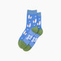 Llama Floral Bamboo Socks In Blue, thumbnail 3 of 4