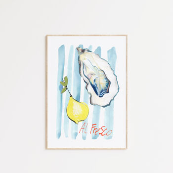 Al Fresco Oysters And Lemons Illustrated Art Print, 2 of 7