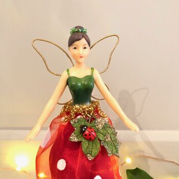 Large Ladybird Sparkle Fairy Tree Topper, 4 of 5