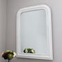 Aged White Wooden Beaded Mirror Two Sizes, thumbnail 2 of 4