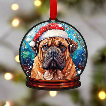 Bull Mastiff Dog Tree Decoration, 2 of 2