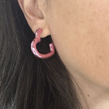 Fun Statement Valentine Heart Hoop Earrings, 2 of 10