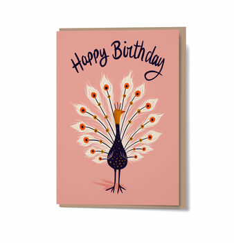 Happy Birthday Little Peacock Greetings Card, 5 of 5