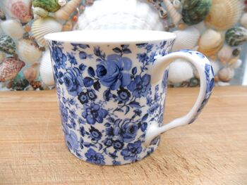 Set Of Six Palace Mugs In Blue Rose Chintz Design, 6 of 9