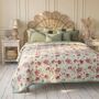 Colourful Floral Motif Indian Block Printed Cotton Bed Quilt, thumbnail 2 of 9