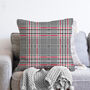 Grey And Red Plaid Soft Pillow Cover, thumbnail 2 of 4