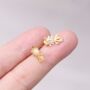 Gold Red Eye Chinese Fish Stud Earrings, thumbnail 1 of 7