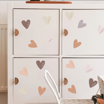 Shades Of Pink Hearts Vinyl Decal Wall Window Furniture, 3 of 8