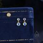 Sterling Silver Double Moonstone Dangle Earrings, thumbnail 3 of 12