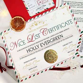 Personalised Letter From Santa Claus Kids Father Christmas Eve Letter Set North Pole Mail, 9 of 12