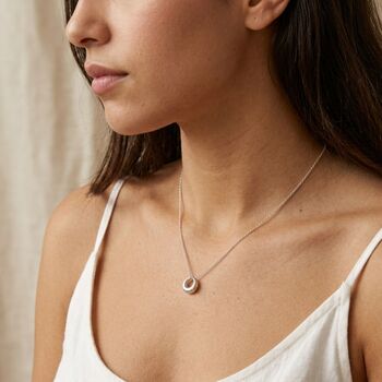 Circle Charm Necklace Silver, 3 of 8