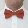 Wedding Handmade 100% Brushed Cotton Tie In Burnt Orange | Groomsmen Ties, thumbnail 7 of 10