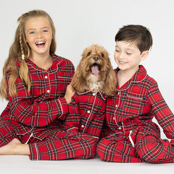 Personalised Tartan Christmas Dog Pyjamas, 2 of 12