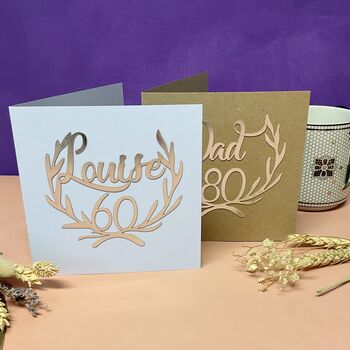 Personalised Silver Lasercut Age Birthday Card, 2 of 12