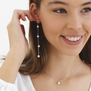 Long Freshwater Pearl Earrings, 5 of 7