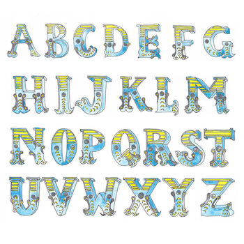 Circus Font Initial Glass Vase, 2 of 3