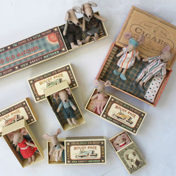 Vintage Style Grandma And Grandpa Matchbox Mice By Posh Totty Designs ...