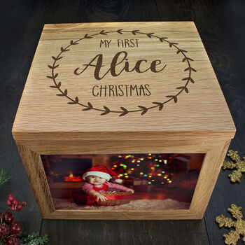 Personalised My First Christmas Photo Cube, 2 of 5