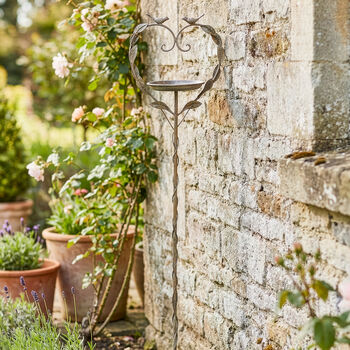 Freestanding Heart Garden Bird Dish, 3 of 5