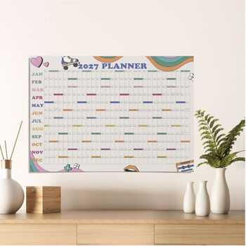 Retro Inspired 2027 Year Wall Planner | Whole Year Calendar, 3 of 12