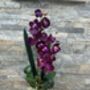 Purple Artificial Silk Orfid Flower Arrangement Mothers Day Gift, thumbnail 5 of 6