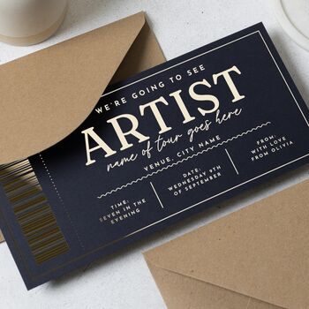 Personalised Concert Ticket Scratch Off Gift Voucher, 3 of 9