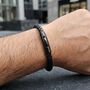 Leather Clasp Bracelet Black, thumbnail 1 of 9