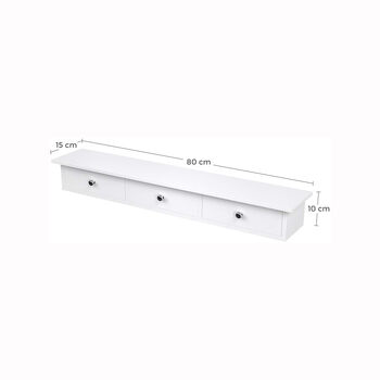 Floating Wall Mounted Storage Shelf With Three Drawers, 6 of 6