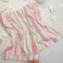 Christmas Pyjama Gift Set – Striped Pastel Pjs And Eye Mask – Ideal For Her And Teens, thumbnail 5 of 10