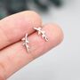 Sterling Silver Olive Branch Leaf Stud Earrings, thumbnail 4 of 11