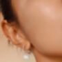 Vachana Shell Lily Sterling Silver Dangle Earrings, thumbnail 6 of 10