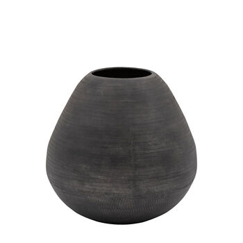 Artisan Large Oval Black Aluminium Vase, 3 of 3