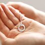 Sterling Silver Interlocking Crystal Rings Necklace, thumbnail 1 of 6