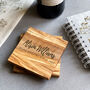 Personalised Italian Olive Wood Coasters 24 Design Options, thumbnail 1 of 11