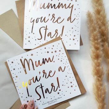 Mum Your’e A Star | Personalised Mother's Day Card, 2 of 3