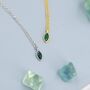 Extra Tiny Emerald Green Marquise Cz Necklace, thumbnail 2 of 12